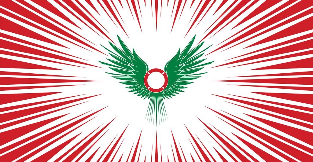 The Migrant Republic flag, Budapest version from early May 2019, designed by Rupert Jaeger