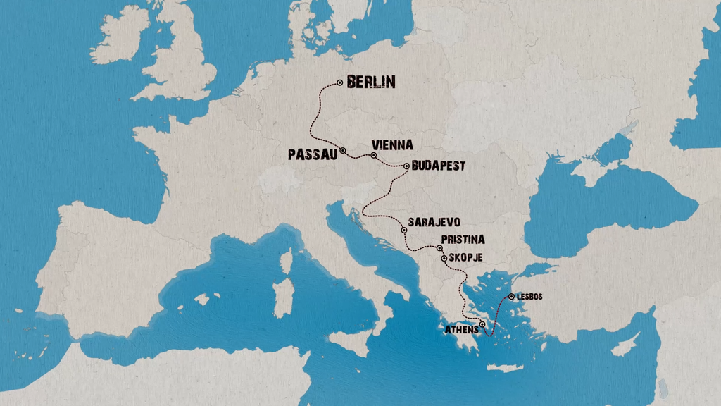 the route from the original Migrant Republic journey in late spring/early summer 2019