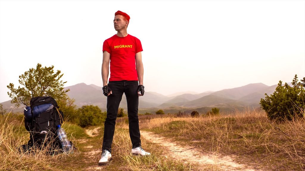 Rupert Jaeger somewhere near Skopje, Macedonia, in late April 2019, as part of the Migrant Republic project